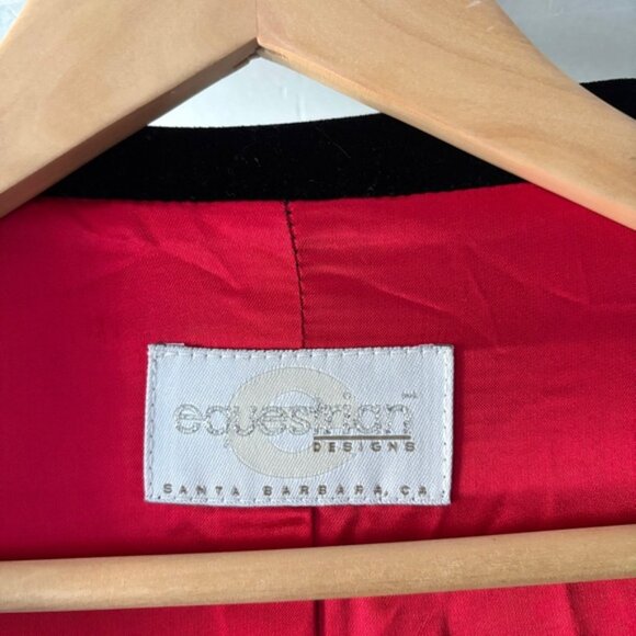 Equestrian Designs Black Velvet Overcoat Size Large - Picture 11 of 15